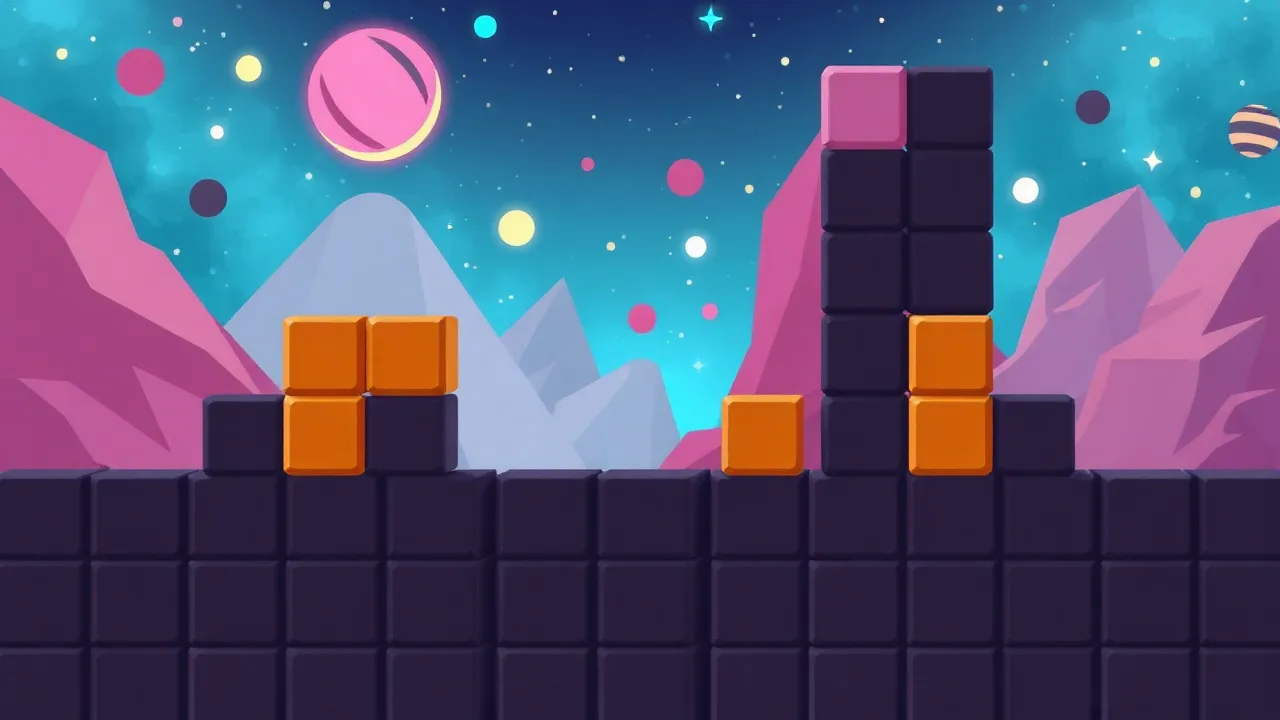 Experience the Excitement of Cosmic Tetriz Puzzles Online image