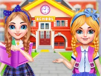 image bg Twins sisters back to school